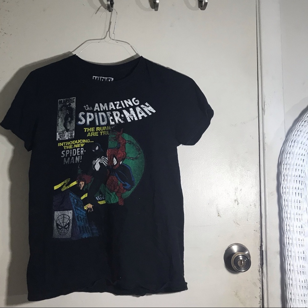Black spider man tee